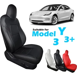 Nappa PU Leather Seat Covers for Tesla Model Y 3 Highland 2017-2026 Full Set Soft Breathable Seat Cushion Protectors Accessories