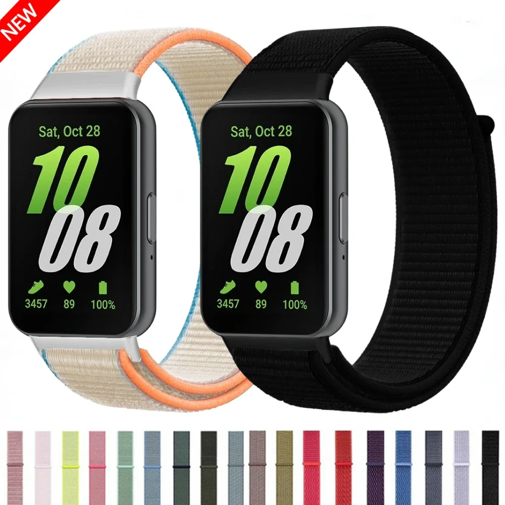Nylon Loop Strap for Samsung Galaxy Fit 3 Men's and Women's Wristbands for Samsung Galaxy Fit 3 Metal Interface Bracelet Strap