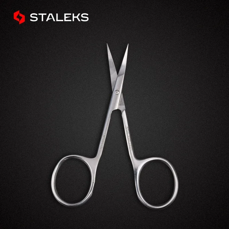 STALEKS High Quality Nail Cuticle Scissors Stainless Steel Eyebrow Scissors Trim Nose Hair Makeup Tool For Left-handed Users