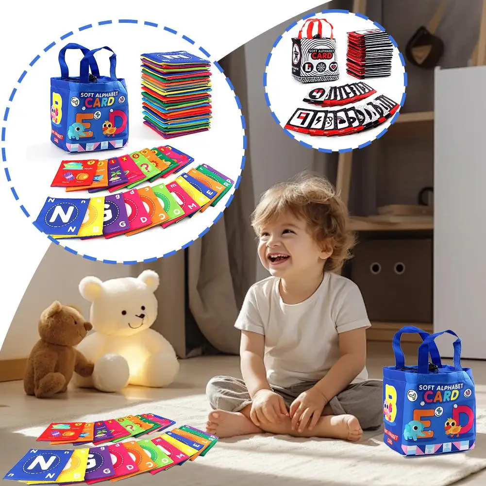 New Early Childhood Enlightenment Book 26pcs Cognitive Animal Early Educational Education Baby Cards Cognition Cloth Letter C3H0