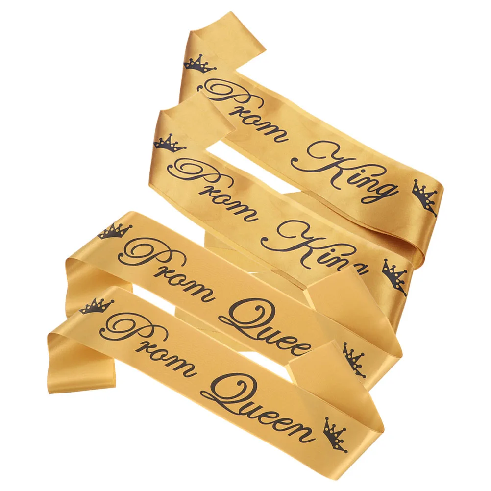 

4 Pcs Ceremonial Belt Prom Queen Sash Cloth Graduation Party Supplies Decorative Girls Bridesmaid Gifts Smooth