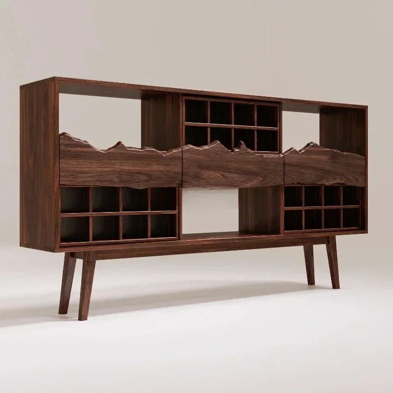 Wabi Sabi Wind Ridge Line Cabinet Solid Wood Drawer Entrance Cabinet
