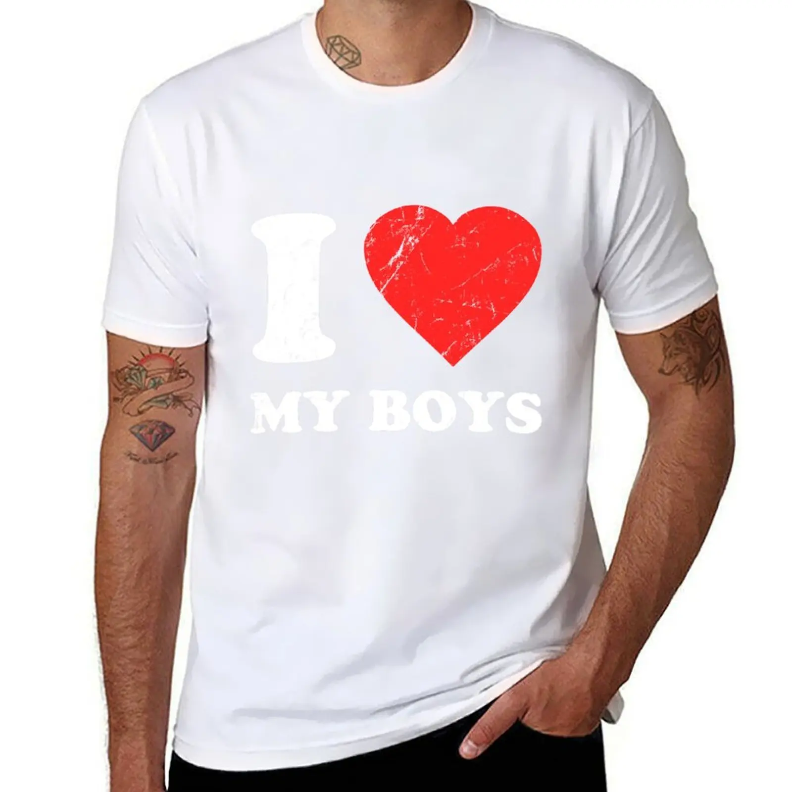 

I Love My Boys T-Shirt t shirts for man pack cotton man t shirt summer T-Shirt