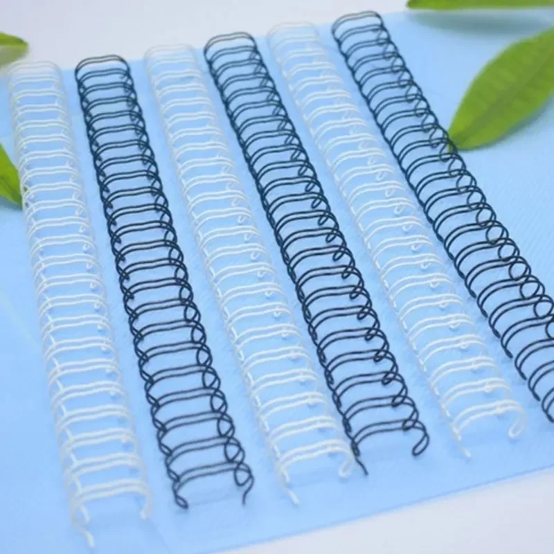 50Pcs/Box 15.9/19/22.2/25.4mm 23 Rings 2:1 Pitch Steel Iron Double Loop Calendar Binding Wires for Loose-Leaf Notebook Office