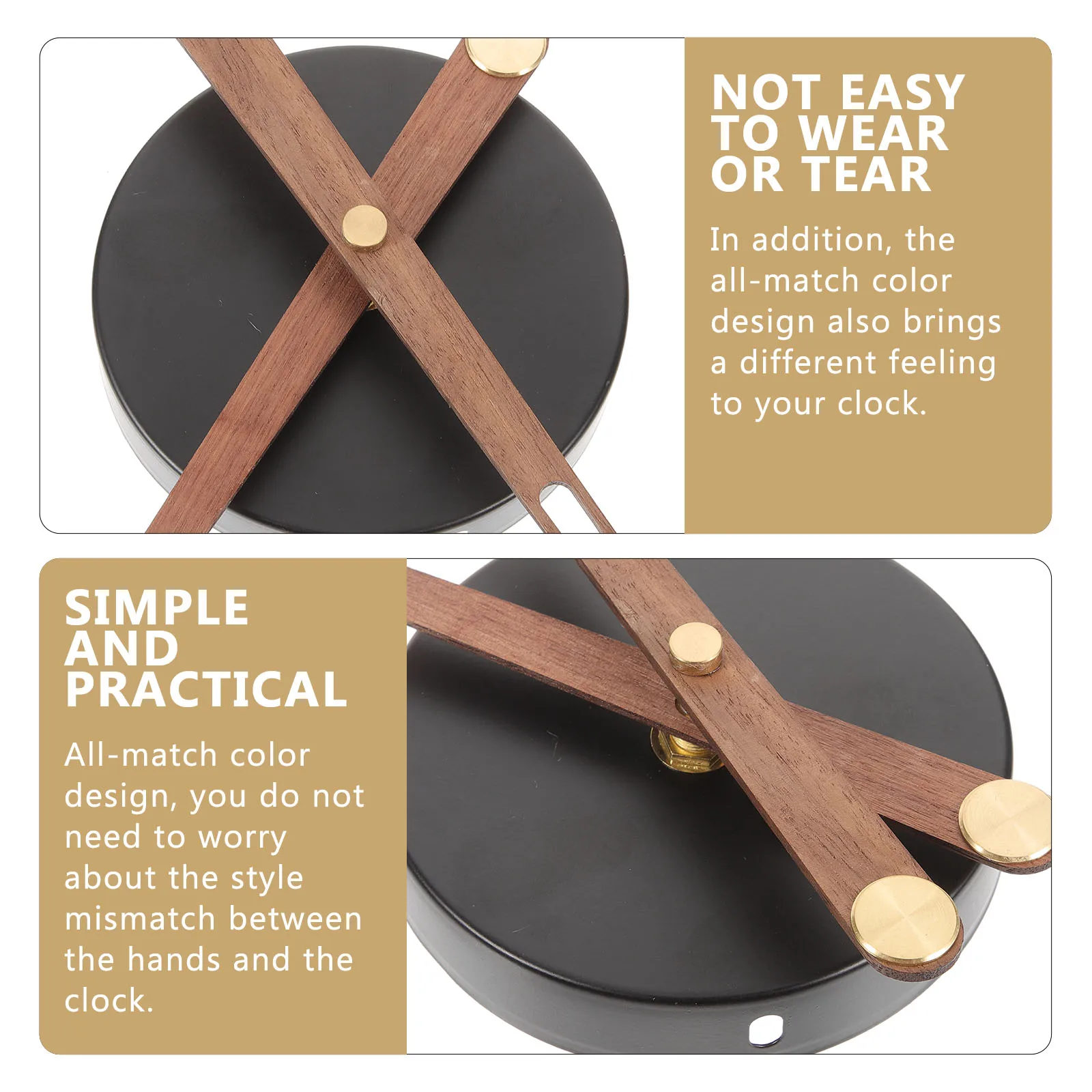 

1pcs Black Solid Wood Large Pointer Clock Hands Kit Replacement Parts Movement Mechanism for Wall Clock Decor