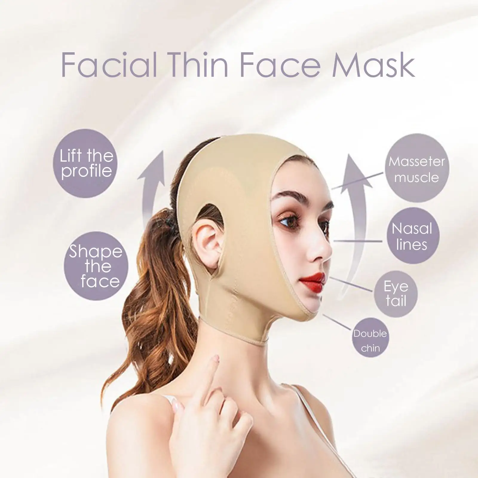 V Line Elastic Face Shaper para mulheres, bandagem de emagrecimento facial, cinto de elevação, alça massageadora facial, cuidados com a pele, beleza, queixo, bochecha