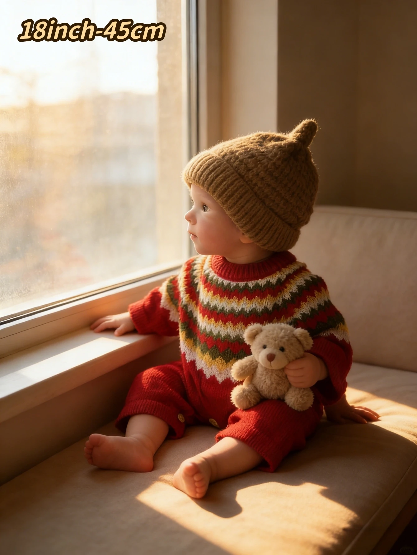 18 Polegada realista boca aberta reborn bebê boneca de silicone macio adorável bettie boneca com roupas vermelhas presente aniversário para crianças