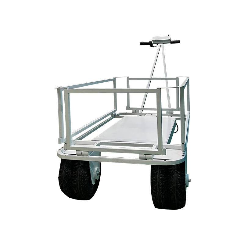 4 Wheel Metal Cargo Wagon Outdoor Garden Cart Electric Wagon Heavy Duty Steel Cargo Electric Wagon Garden Tool Cart