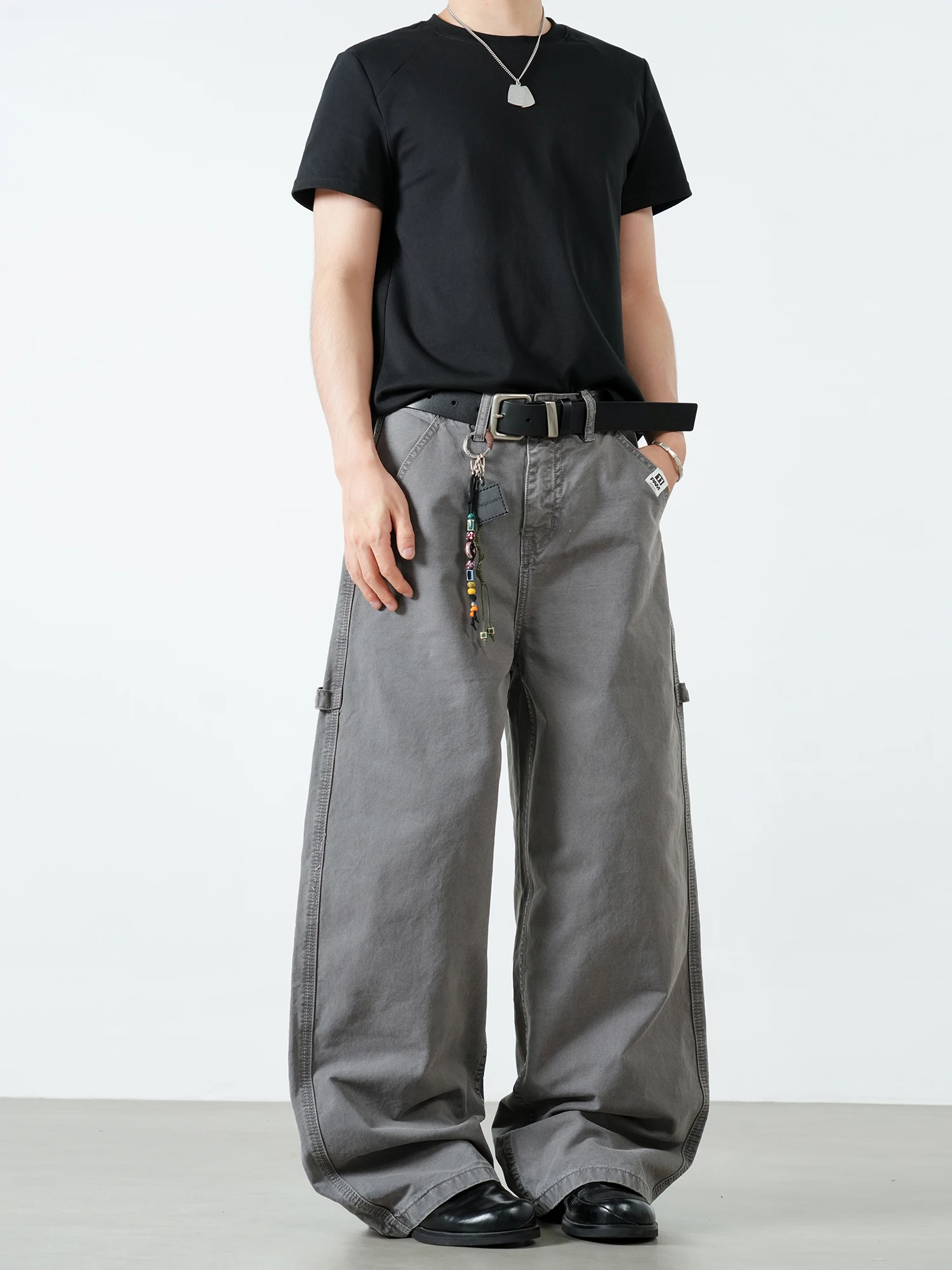 Calças de Trabalho Retrô Americanas Lavadas, Estilo Lenhador, Soltas e Retas, Casuais, para Homens e Mulheres, Jeans de Algod...