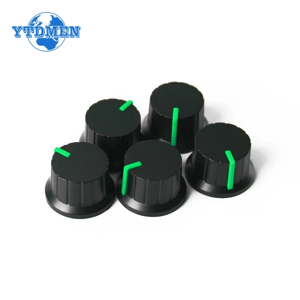 5PCS 24x15mm WH148 Potentiometer Plastic Knob Cap Flower-axis Volume Control Knobs Green, for Encoder Diy Kit