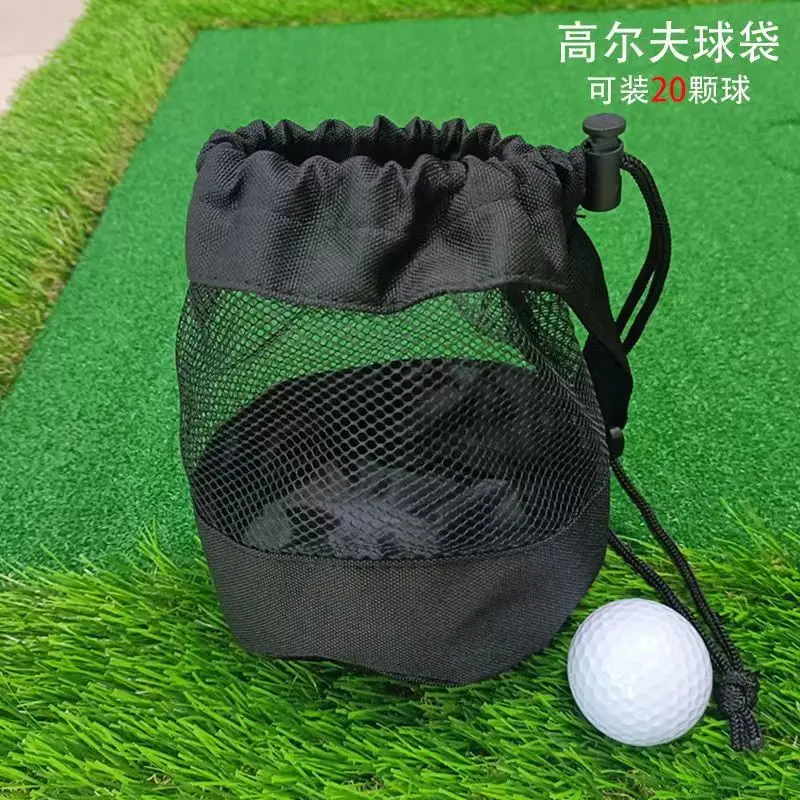 [Sitljin·Fafafa] Golf Storage Bag Mesh Bag Single-Sided Drawstring Mesh Bag Tennis Golf Ball Bundle Flap Pocket Pants