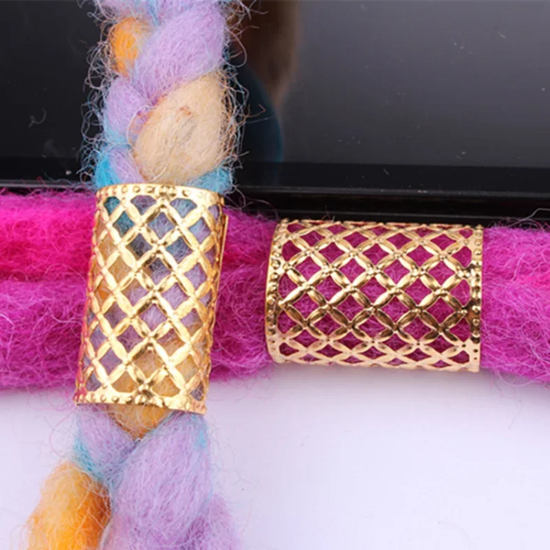 5pcs/bag Hair Braid Wig Jewelry Hair Extension Hair Rings Buckle Hollow Flower Tubes Cuffs Hairs Buckle Headdress Dreadlock Bead