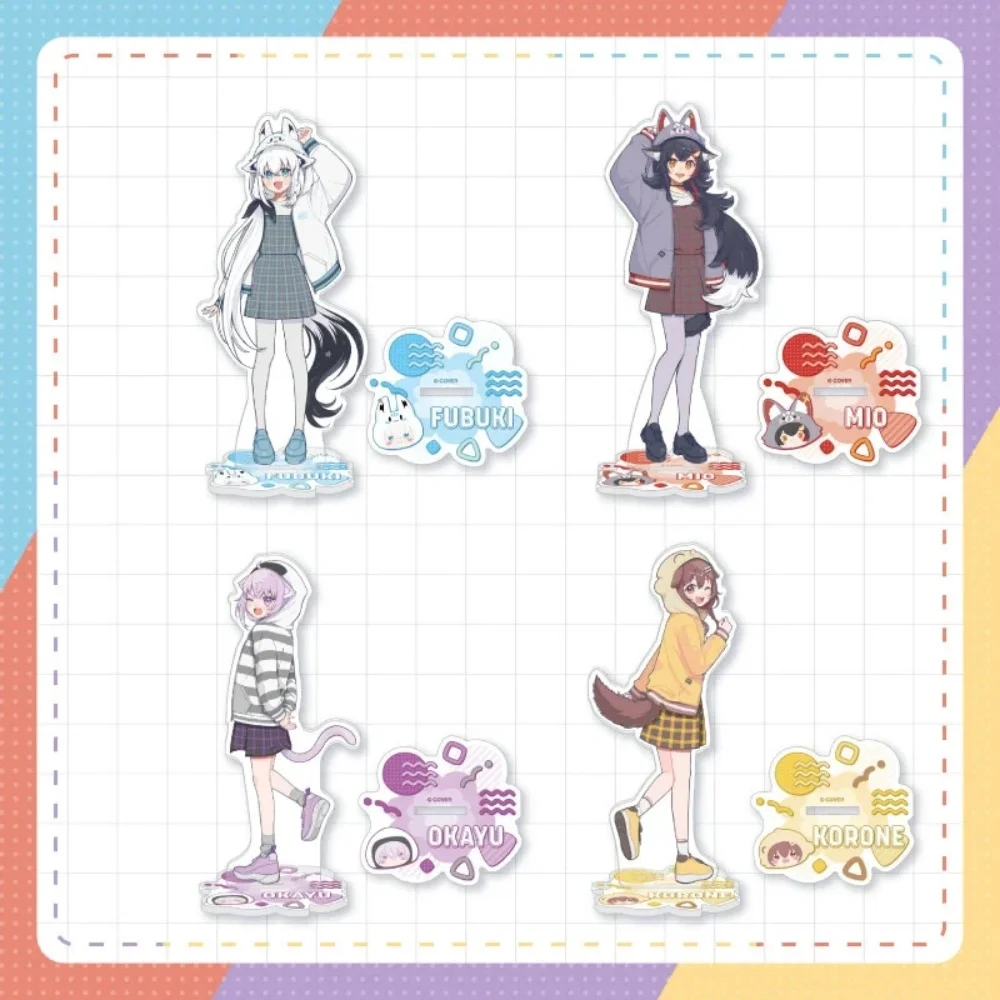 Anime Hololive Gamers Acrylic Standee 15cm Fubuki Mio Okayu Korone Figure Desktop Model Plate Christmas Birthday Gift Keychain
