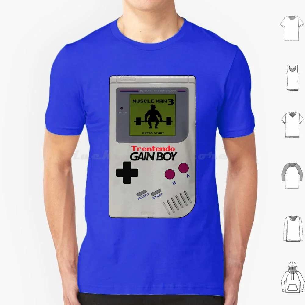Gainboy T Shirt Big Size 100% Cotton Gym Lifting Fitness Workout Tank Power Strength Powerlift Nerd Geek Gamer Nin Tendo Gains