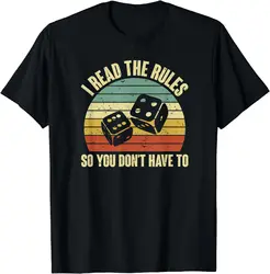 Game Night Adults Funny Board Games I Read The Rules T-Shirt Graphic T Shirts Streetwear  T Shirts for Men Camiseta Hombre