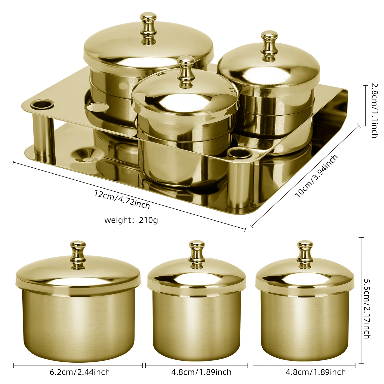 3 قطعة/المجموعة مسمار الفن دابن طبق غطاء من الفولاذ المقاوم للصدأ الاكريليك السائل مسحوق الحاويات صينية أدوات مانيكير صالون المهنية