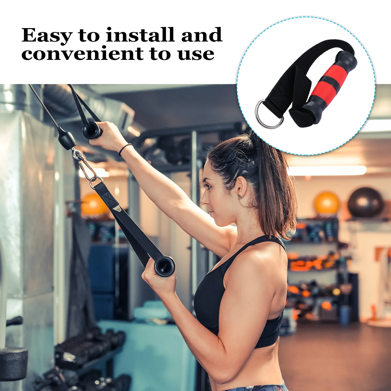 

Rope Fitness Equipment Pull up Resistance Bands Handles Stretch Pp Exercise Cable