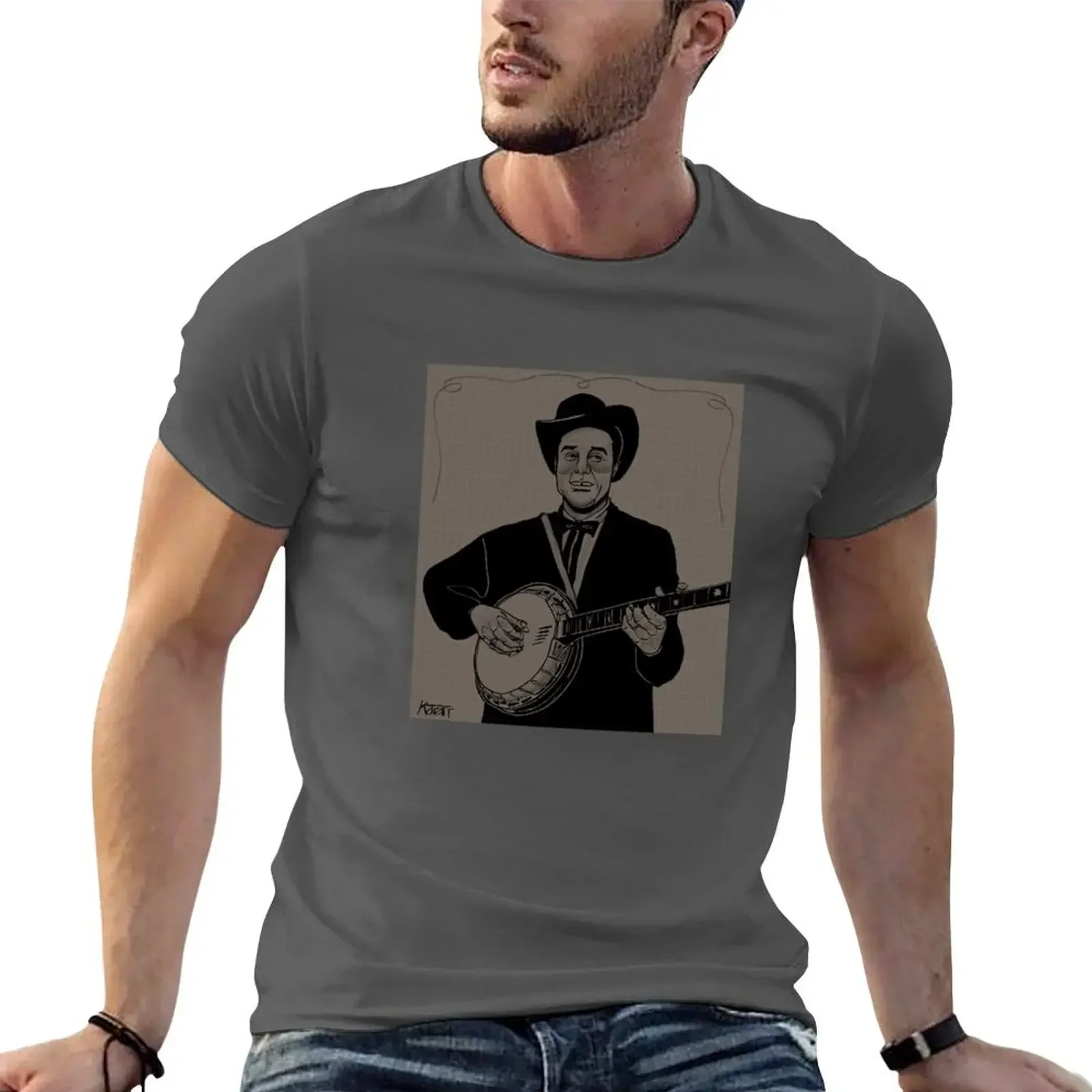 earl scruggs T-Shirt quick drying blue archive oversized t shirts for men