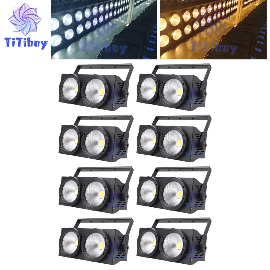 

No Tax 8Pcs 2x100W 2 Eyes COB Light DMX Stage Lighting 200W Cold / Warm White 2in1 COB Lighting Dj Bar Wedding Party