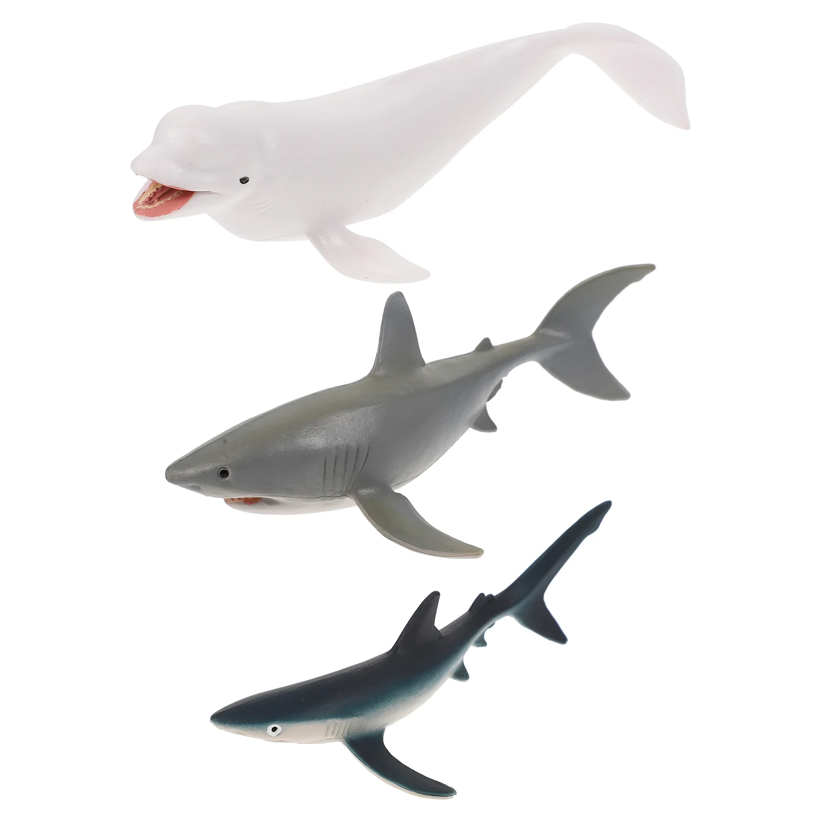 

3 Pcs Children’s Toys Sea Life Statue Animals Figurines Fish for Toddlers Shark Plastic Sharks Kids Lifelike