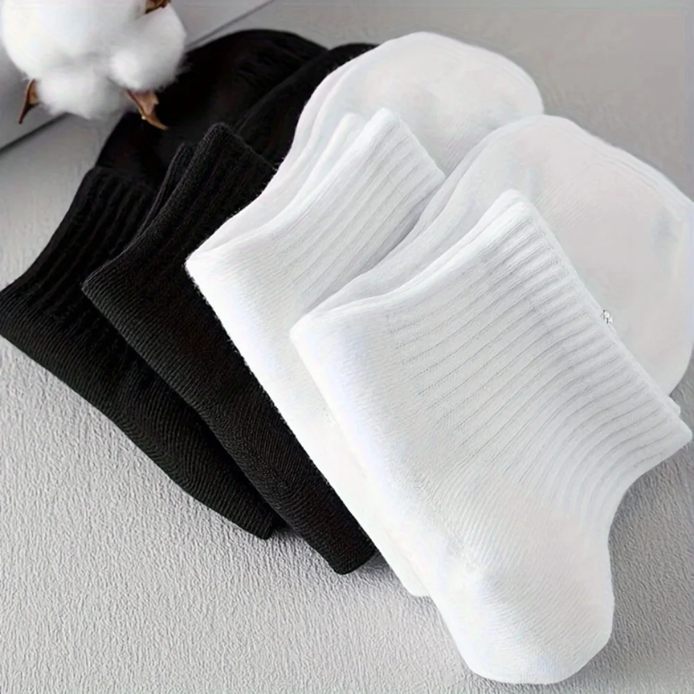 5 pares de calcetines para hombre y mujer, finos, transpirables, blanco puro, Trendyy, calcetines de verano desodorantes y absorbentes del sudor