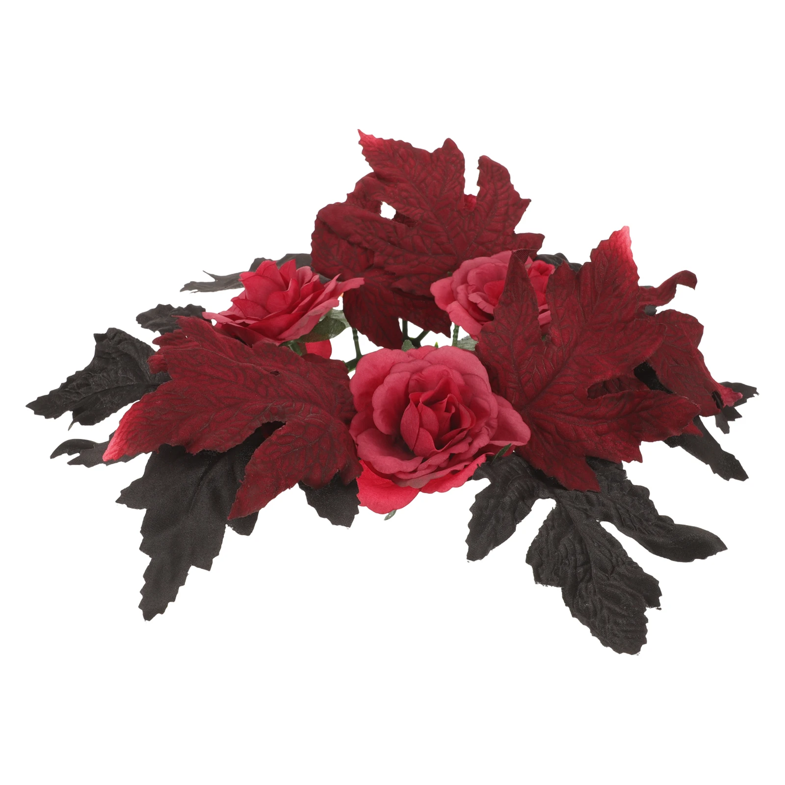 

Ring Wreath Artificial Leaf Mini Halloween Table Centerpiece Decorative Hoop for Harvest Festival Party