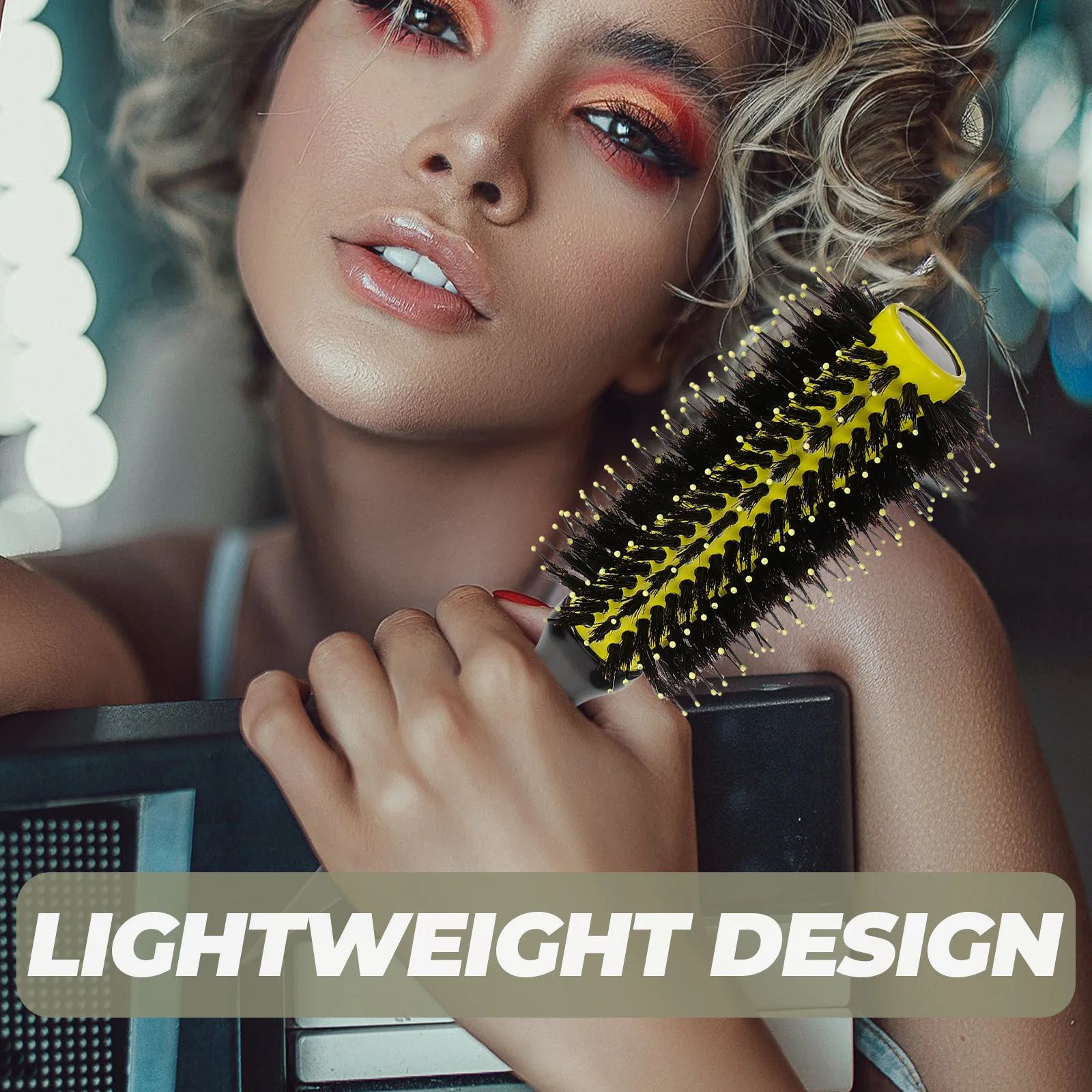 

Small Roller Hair Brush with Soft Bristles Ergonomic Handle Portable Travel Styling Curl Shine Brush for Women Men