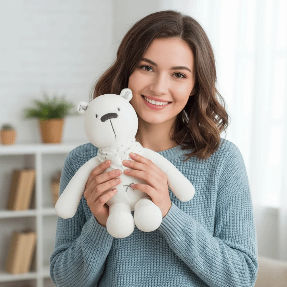 

New White Bear Animal Stuffed High Quality Soft Soft 35cm Bear Plushie For Girls