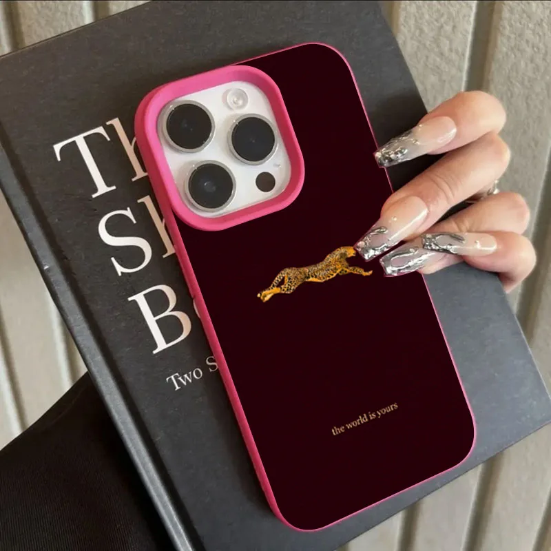 Minimalistisches Leoparden-Laufmuster Handyhülle für iPhone 17 18 Pro 16 15 14 Plus 13 12 11 Pro Max 16E 17Air XR XS Max Cover