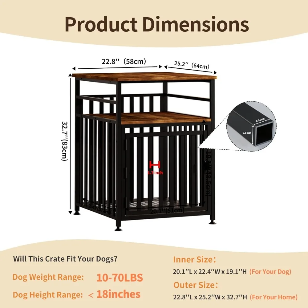أثاث حديث لقاعدة الكلاب الداخلية للكلاب الصغيرة - أنبوب فولاذي مقاوم للمضغ، بيت على شكل طاولة نهائية مع ميزات منزلية