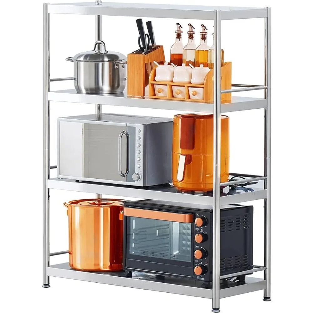 susunnus Stainless Steel Shelves 4 Tier Storage Shelves Kitchen Garage Shelves Heavy Duty Shelving Metal Shelving Units