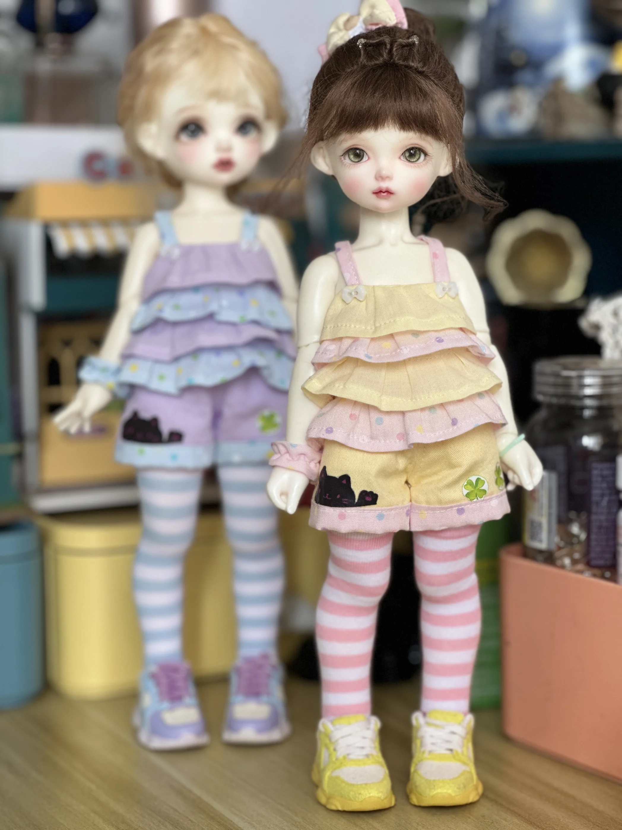 BJD doll clothes suitable for 1/4 1/5 1/6 size cute doll clothes skirt set doll accessories (4 points)