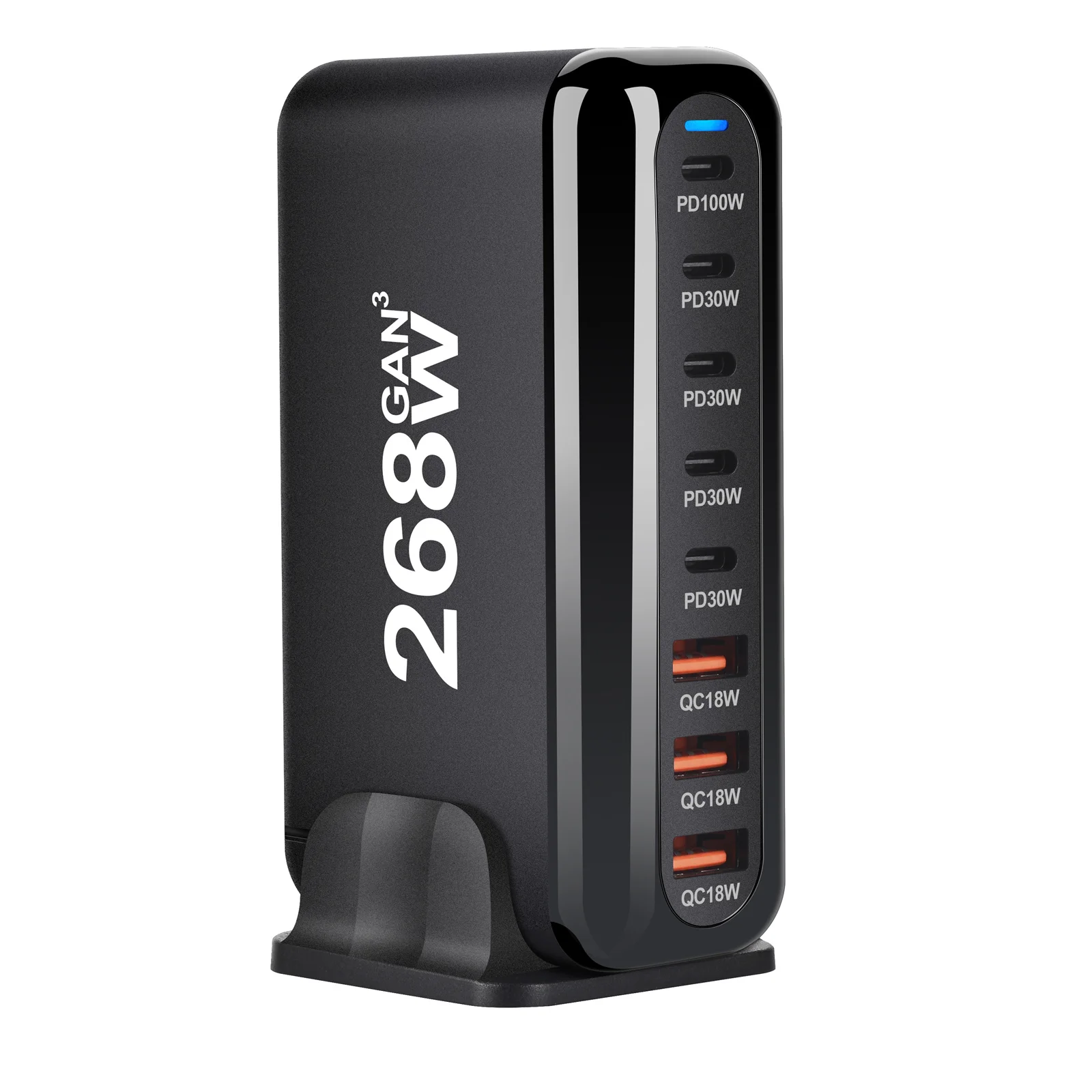 New 268W Gan USB C Fast Charger 200 W 6-Port Charging Station Hub Fast Compact GaN Charger Power Adapter, Compatible with M