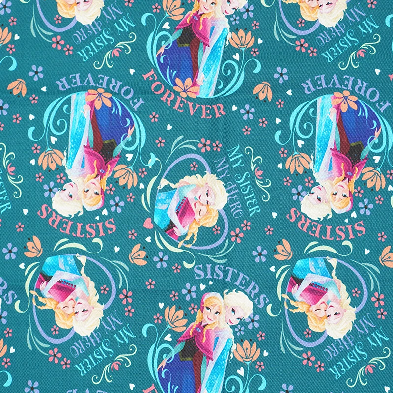 100% Cotton Disney Frozen Fabric For Sewing Clothes Dress Patchwork Elsa Anna Princess Fabrics Needlework Material DIY Handmade