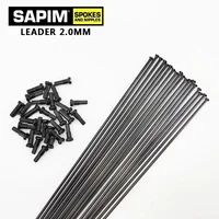 SAPIM-Radios de bicicleta redondos en forma de J, cabeza de tracción curva/recta de 2,0-100mm, Choice libre, viene con tapa de cobre negro