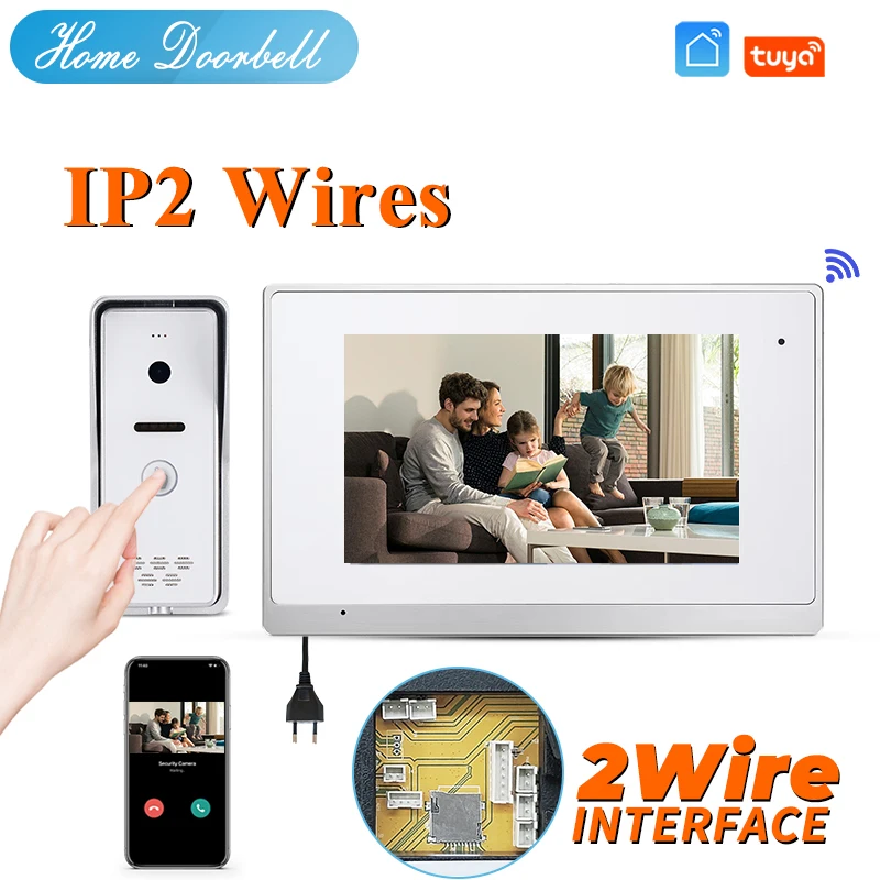 

OEM ODM Tuya wifi 2core Wire Smart Video Door Phone for Villa Multi Family 7inch Monitors Street Panel Touch Panel