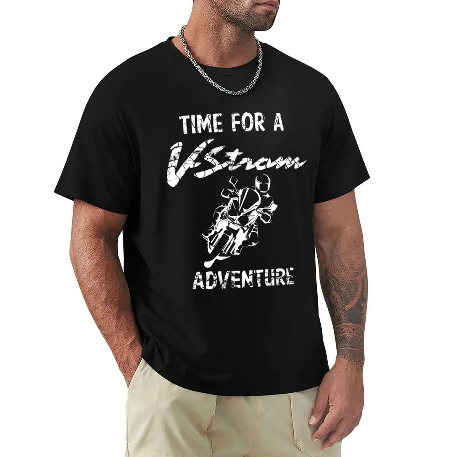 

Time For A VStrom Adventure T-Shirt summer top plain Anime t-shirt Men's t-shirt