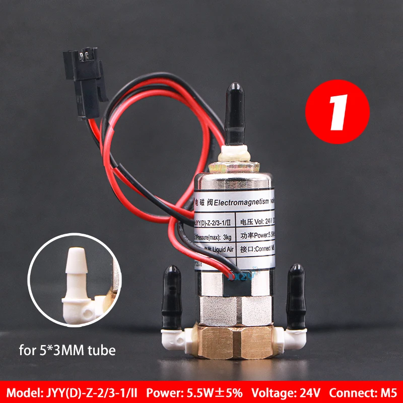 JYY Original 2-Way 3-Way Solenoid Valve for Inkjet Printer UV Flatbed Machine Electromagnetic Valve 5.5W