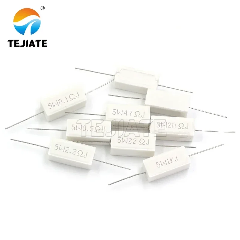 5pcs SQP Cement Resistor 5W 10W 0.25R 15R 33R 55R 140R 300R 5% Ceramic Resistor