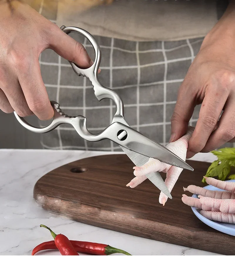 

Multifunctional Kitchen Scissors Stainless Steel Household Nuts Chicken Bone Scissors Vegetables Detachable Scissors