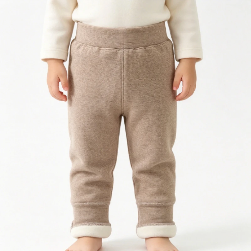 Children's Thermal Pants Winter New Style Baby Fleece Thickened Boys' Inner Pants Autumn Girls' Leggings Kids Clothing