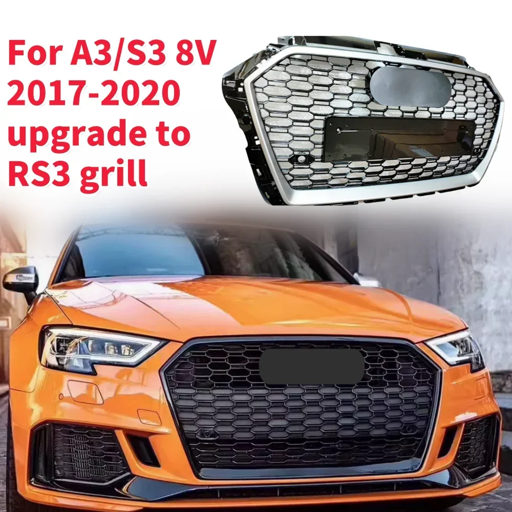 

Racing Grills Front Hood Grille Car Front Bumper Grill Center Grille for RS3 Grill for A3/S3 8V 2017-2020