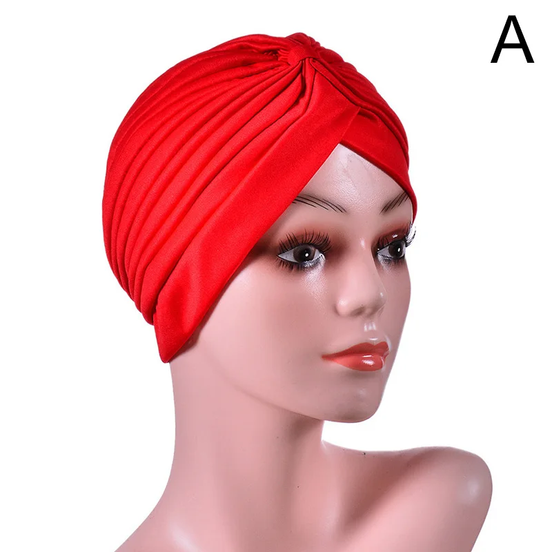 Women Stretchy Knot Turban Muslim Hat islamic inner Hijab Caps Head Scarf Bonnet Hair Loss Chemo Caps Elastic Headband Turban