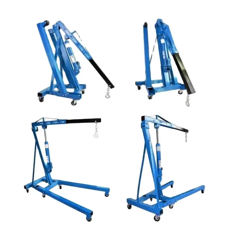 2 Ton Foldable Hydraulic Engine Crane Manual Truck Lifting Tool Multifunctional Workshop Hoist for Automobile Repair Garage