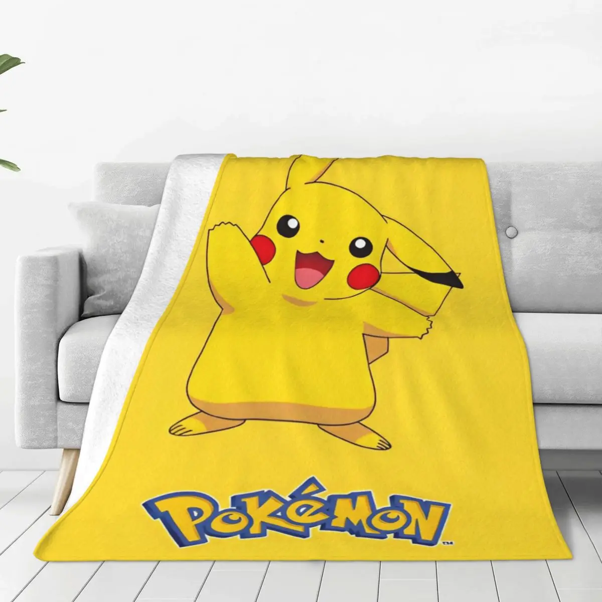 Pokemon Pikachu Anime Fleece Throw Blankets Cute Cartoon Game Blankets for Home Couch Soft Quilt