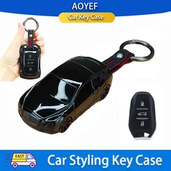 Auto Model Vorm Voor Peugeot 3008 4008 5008 308 408 508 Citroen C1 C2 C4 C6 C3-XR Picasso Grand Remote Sleutel Case Cover Sleutelhanger