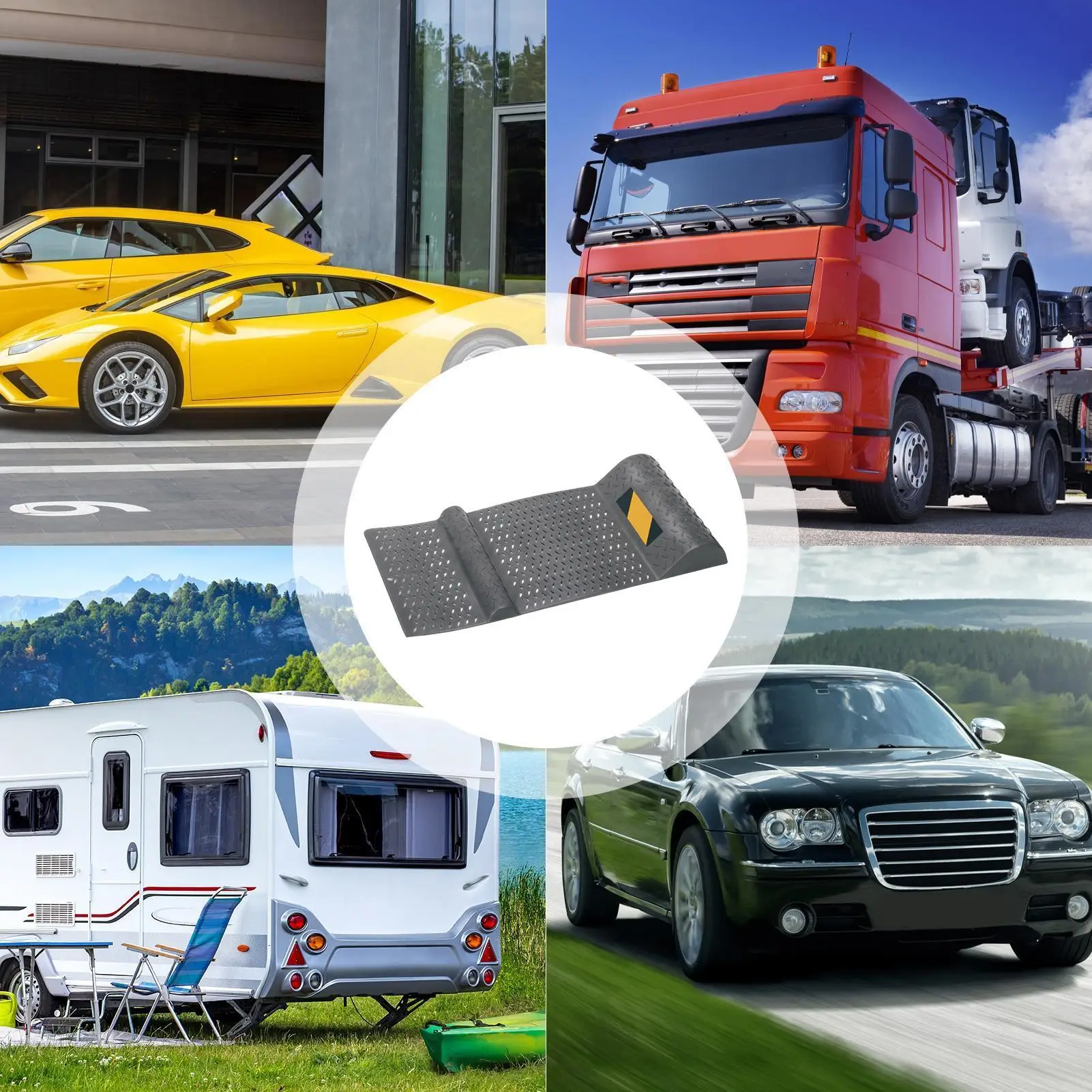 Parking Stops Car Parking Mat Tire Pad Positioning Barrier for Truck Trailer Shed Driveway Auto Golf Cart Motorcycle