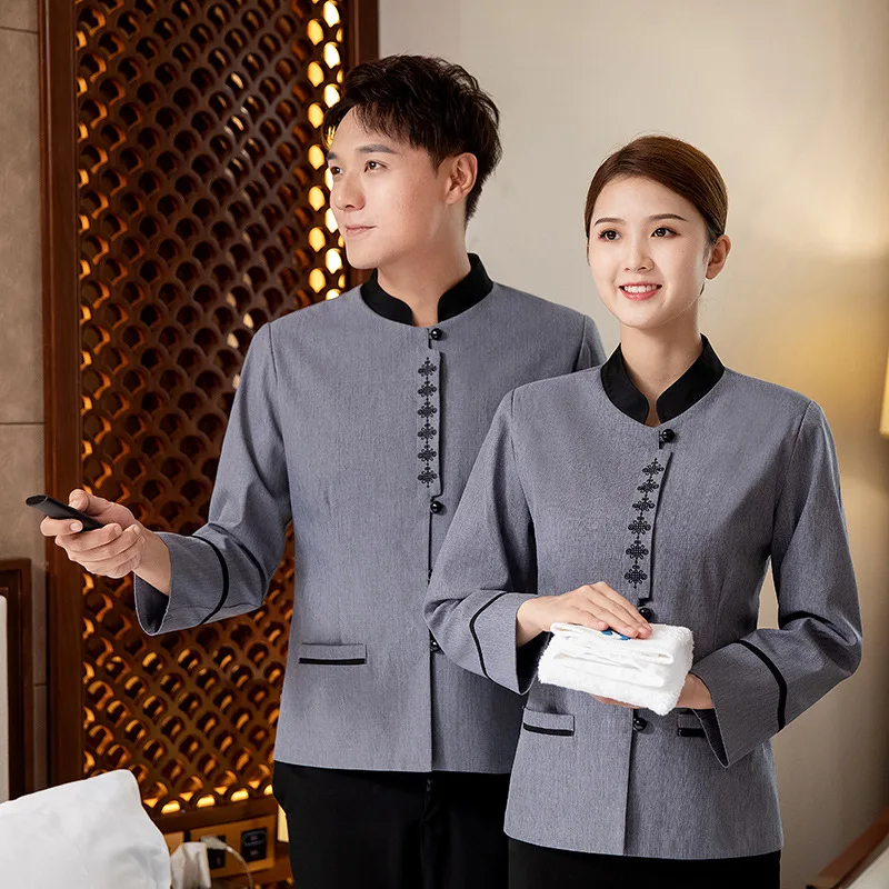 

Рабочая одежда с длинным рукавом для уборщиков, осенне-зимняя, унисекс, униформа для уборки гостиничных номеров и торговых центров, для женщин-уборщиц