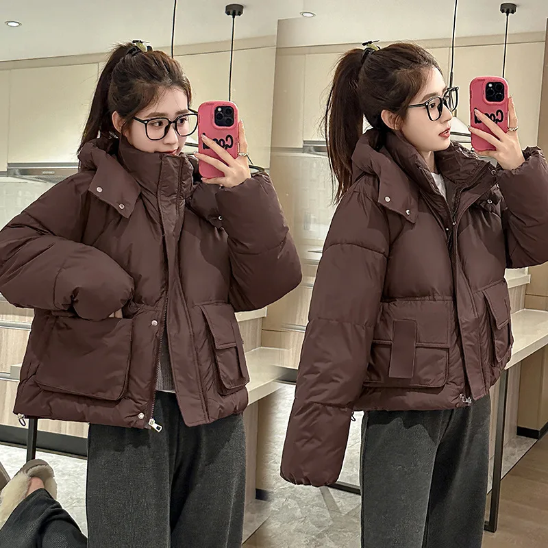 Cotton Jacket Women's Short Style 2024 New Winter Cotton Coat Korean Version Loose Thick Bread Coat Small Cotton Jacket Coat