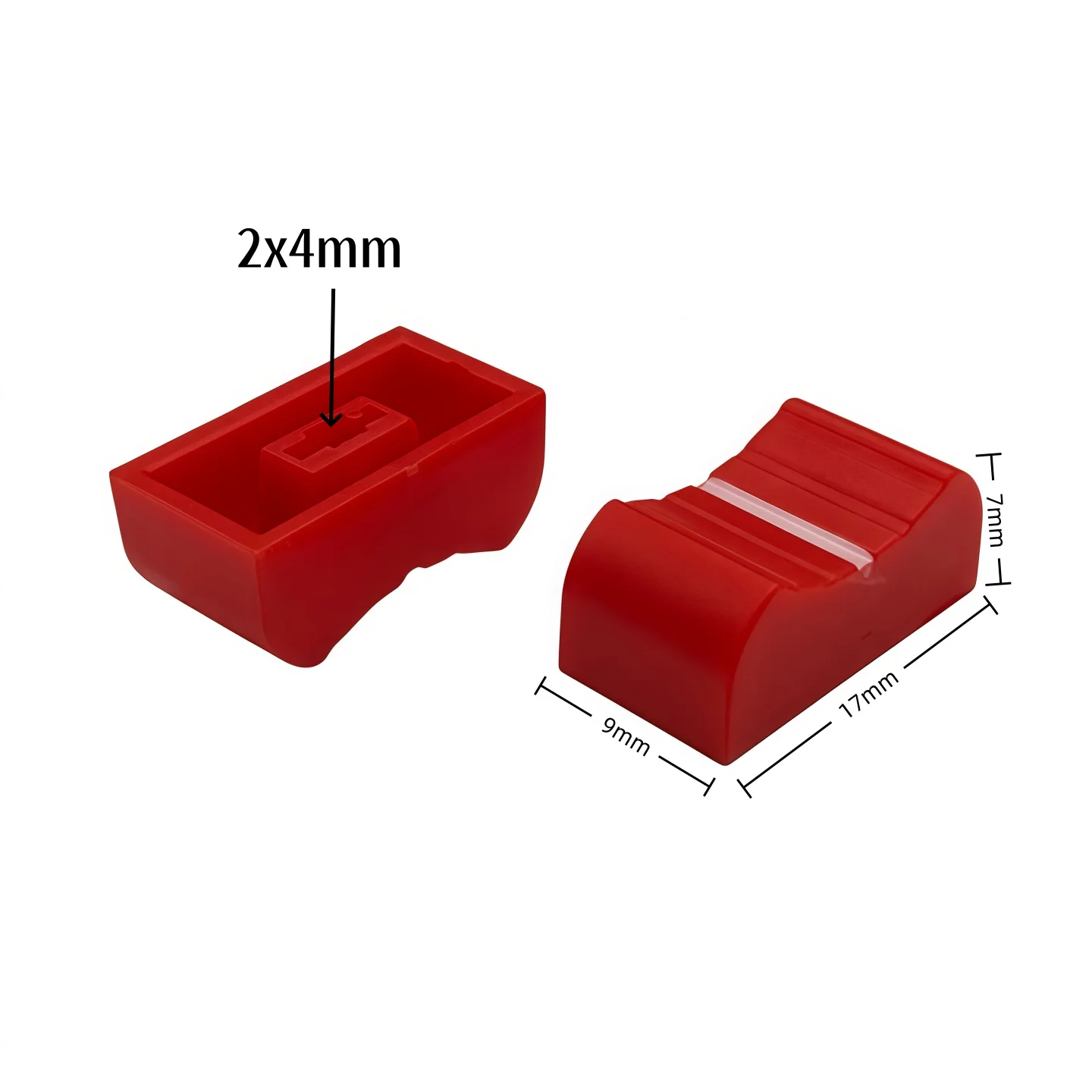 10pcs Sliding Potentiometer Knob 17x9x7mm Mixer Panel Switches Push Key Cap Plastic Mixing Consoles Control Knob 2x4mm